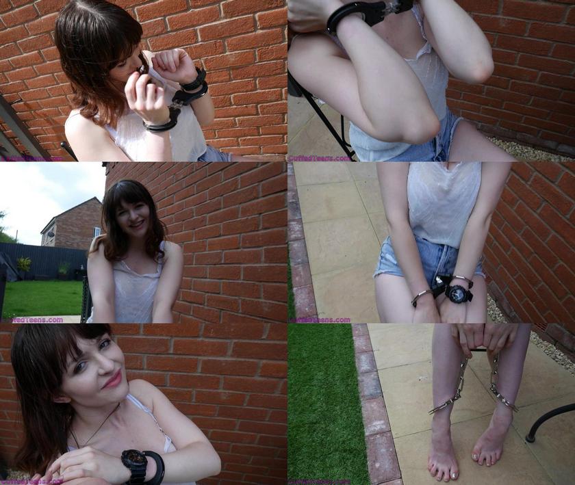 Cuffed Teens: Lizzie Sunbathing Fun In Ankle Cuffs 2022 HD Cuffed Teens
