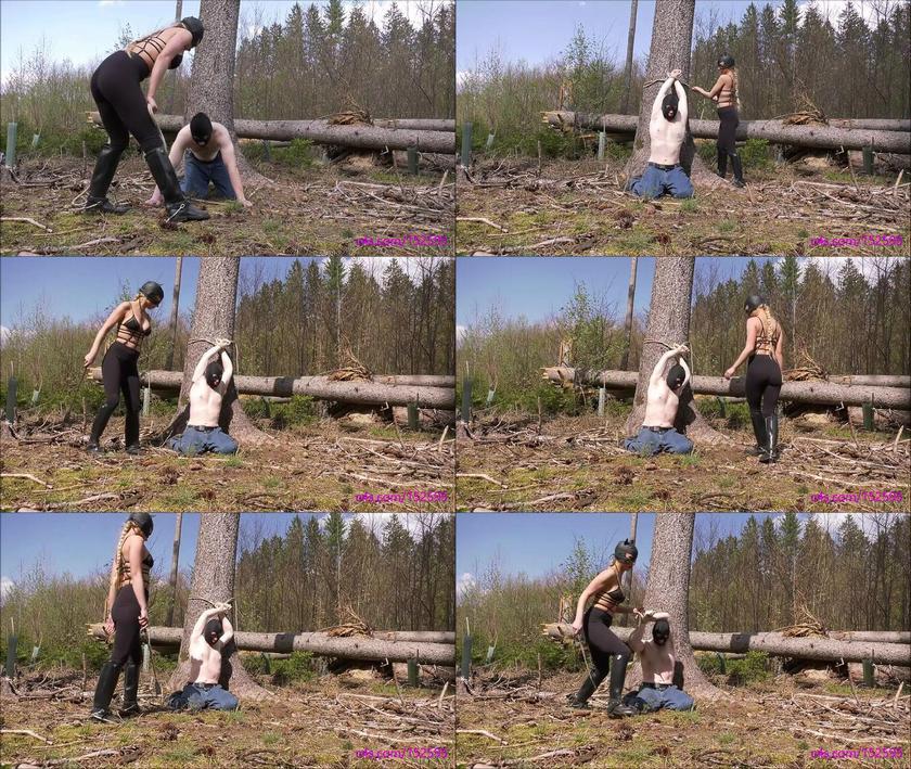 Riding Mistress Katharina: Slave Gets Tied Up With A Rope And Whipped In The Woods 2022 HD Riding Mistress Katharina