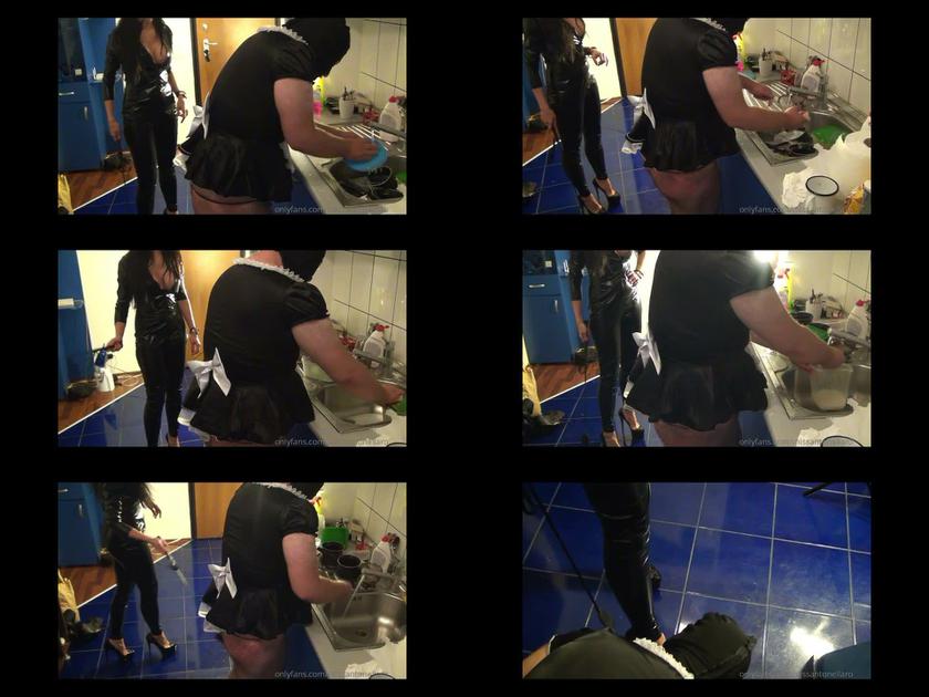 Mistress Antonella: The Cleaning Lady Sissy Does The Dishes Under The Control 2022 HD Mistress Antonella